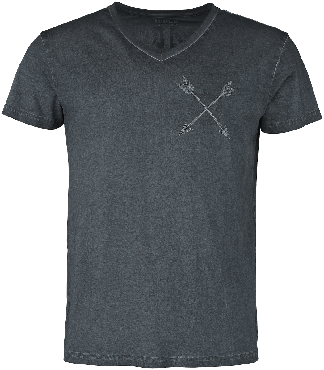 Black Premium by EMP - T-Shirt mit detailreichem Wolfsprint - T-Shirt - grau - EMP Exklusiv!