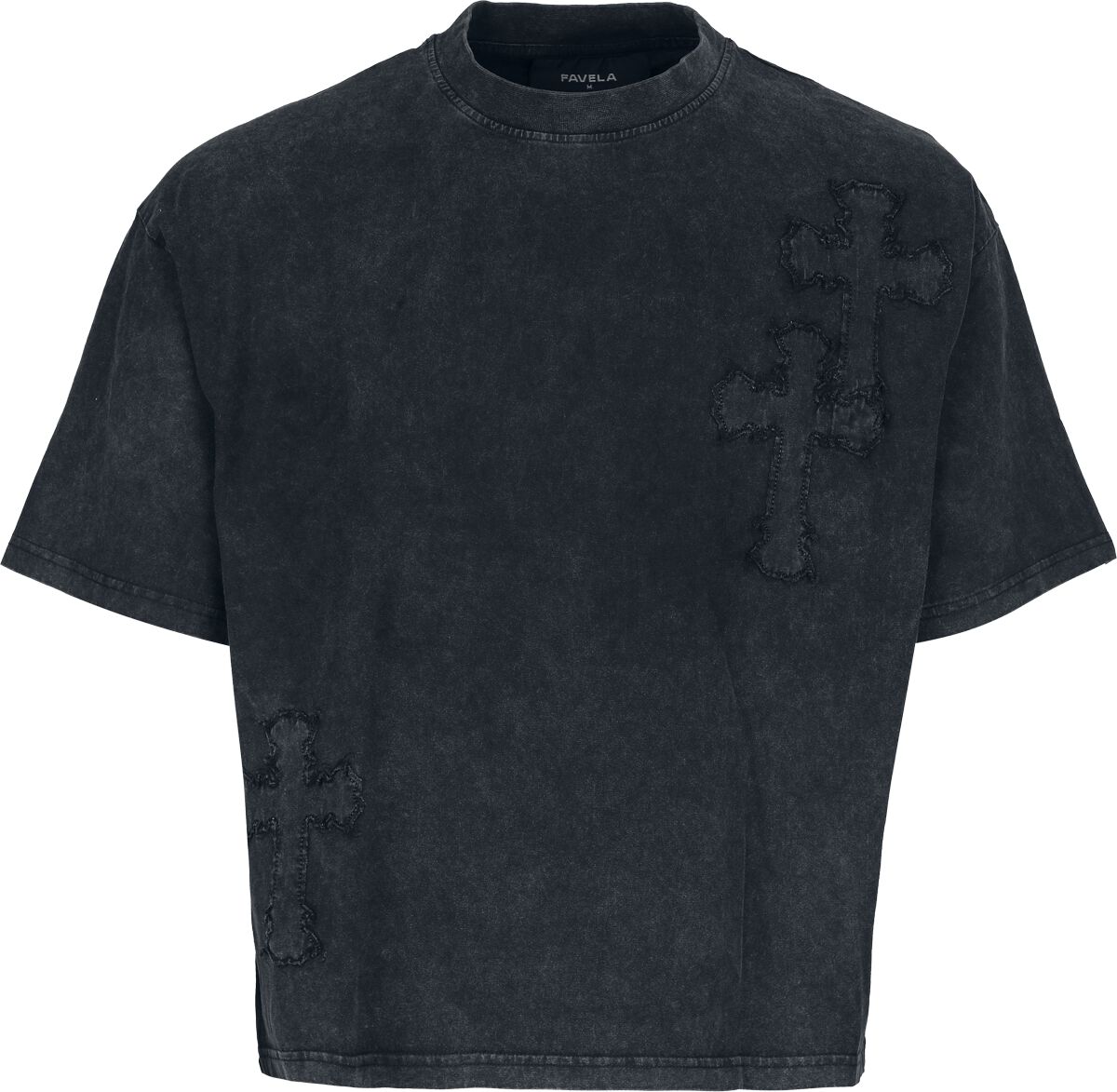 Levně Favela CROSS PATCHES BLACK WASHED T-SHIRT Tričko černá