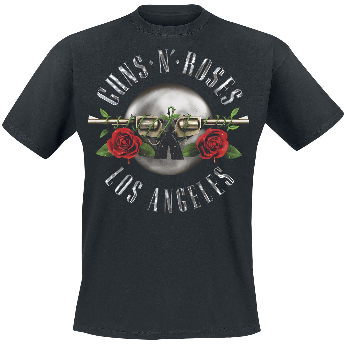 Guns N` Roses T-Shirt - Los Angeles Seal - S bis 5XL - für Männer - Größe M - schwarz  - Lizenziertes Merchandise!