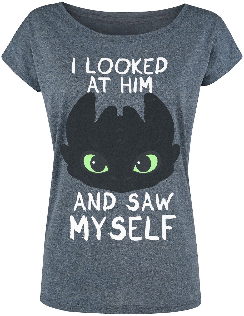 How to Train Your Dragon Toothless - Myself T-Shirt mottled blue