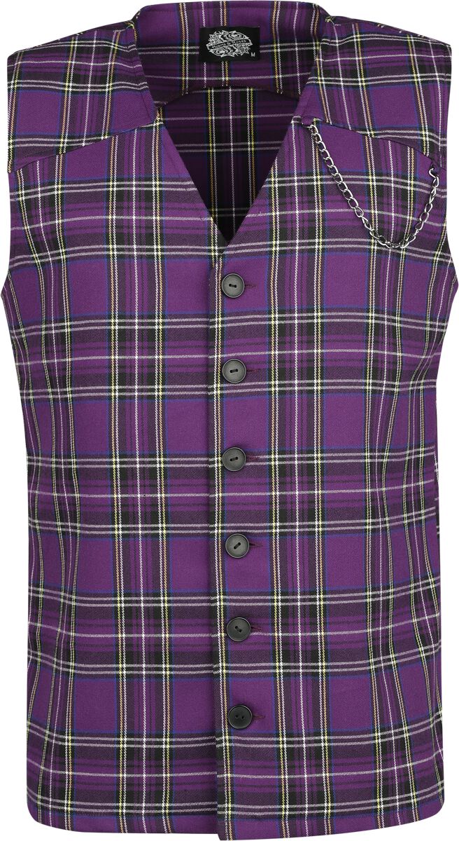 H&R London Weste - Purple Vest - S bis 4XL - für Männer - Größe 4XL - lila