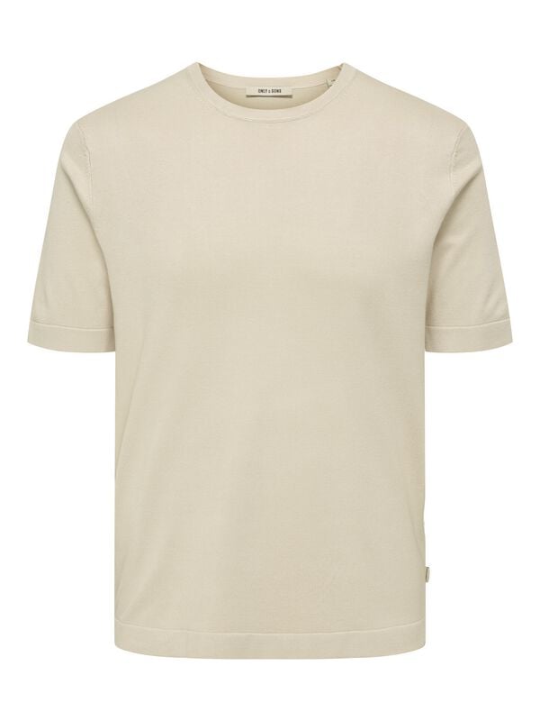 ONLY and SONS ONSWYLER LIFE REG 14 SS KNIT NOOS T-Shirt beige in XL 22022928 Silver Lining C-24