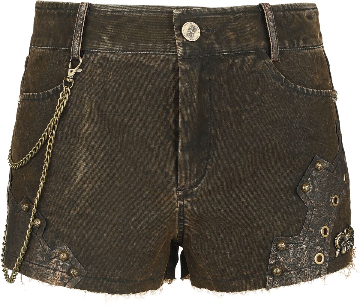 Devil Fashion - Gothic Short - Steampunk Gear Shorts - XS bis 3XL - für Damen - Größe L - braun