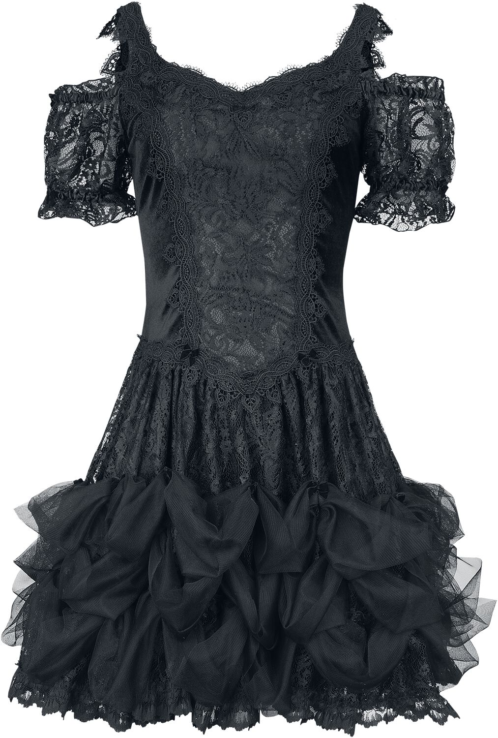 Robe courte Gothic de Sinister Gothic - Robe Gothique - S à XXL - pour Femme - noir