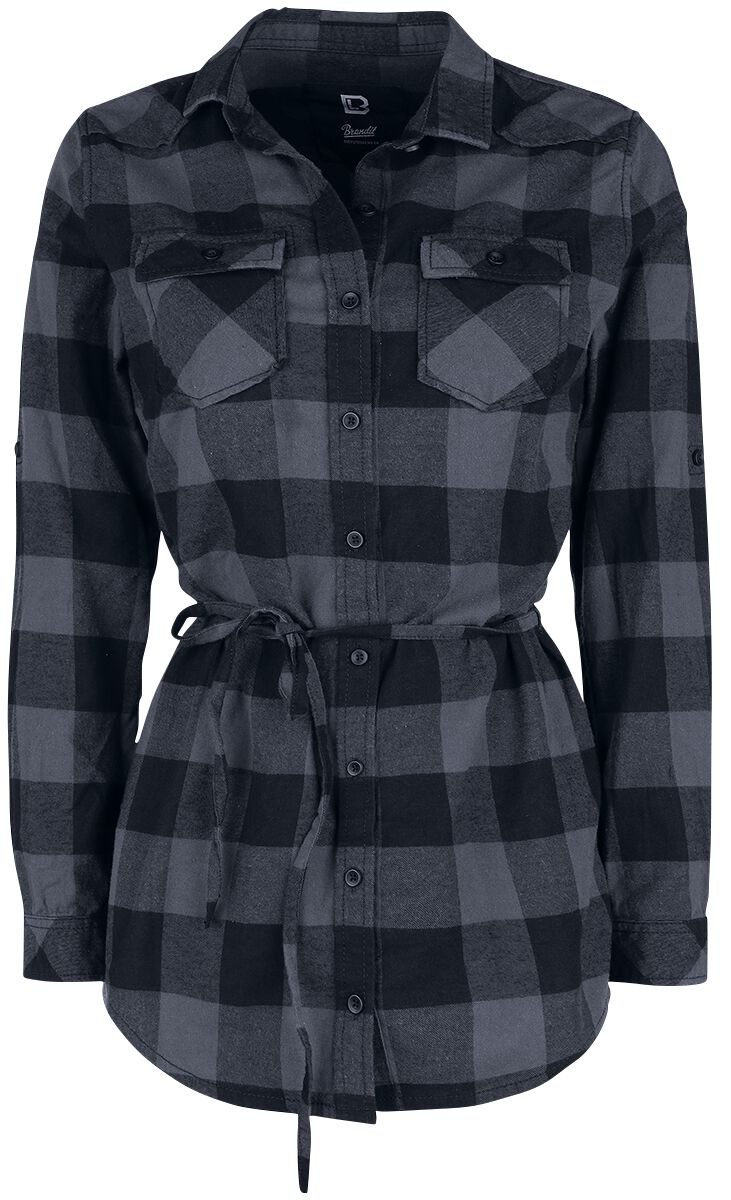 Chemise manches longues de Brandit - Chemise Longue Lucy - S à 3XL - pour Femme - noir/gris