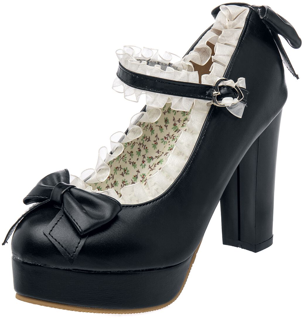 Belsira - Rockabilly High Heel - Mary Jane Pumps - EU37 bis EU41 - für Damen - Größe EU38 - schwarz