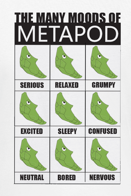 Pokémon Many Moods of Metapod T-Shirt weiß
