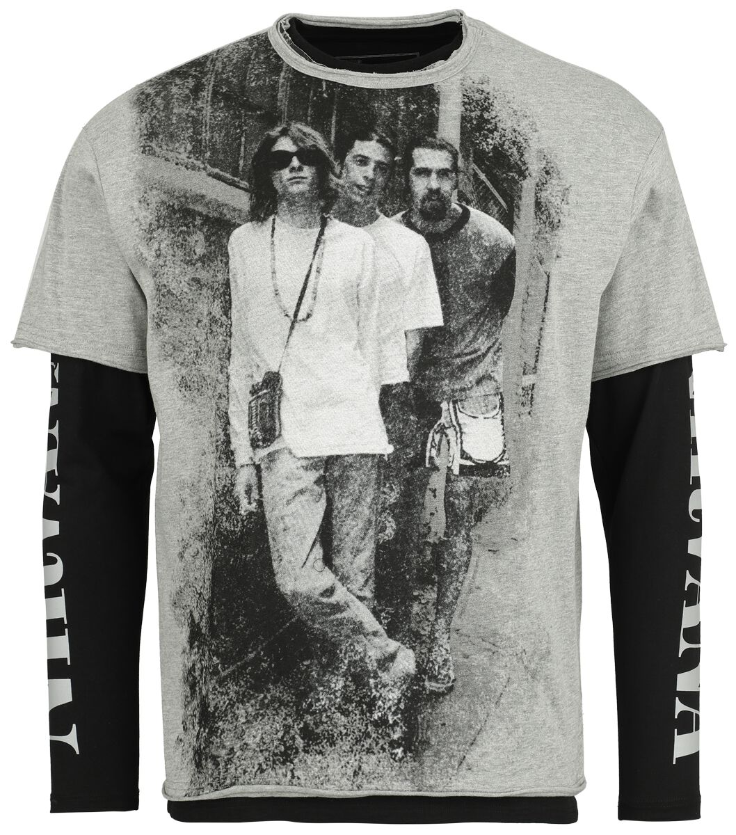 Nirvana EMP Signature Collection Langarmshirt grau schwarz in XL
