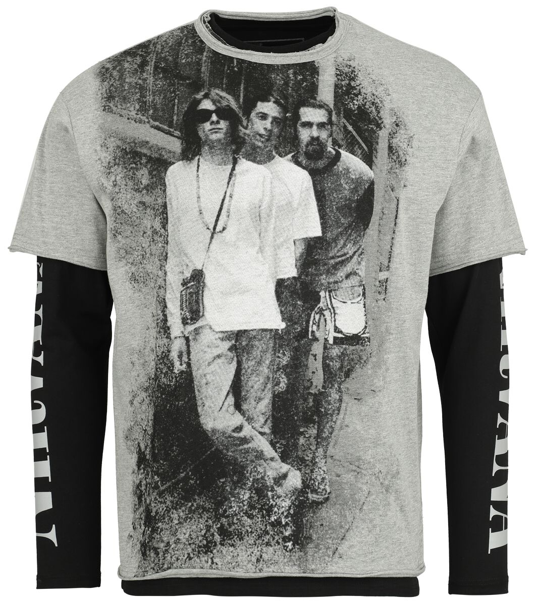 Nirvana Langarmshirt – EMP Signature Collection – S bis XXL – für Männer – Größe S – grau/schwarz  – EMP exklusives Merchandise!
