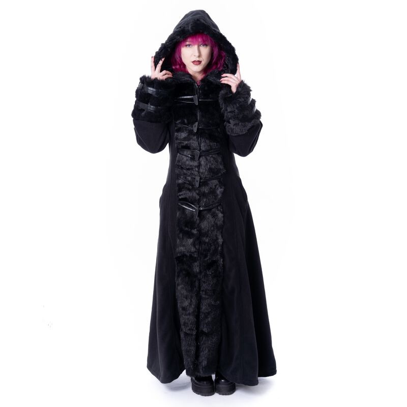 Poizen Industries - Gothic Lange jassen - Ruinel Coat - XS tot 4XL - voor Vrouwen - zwart