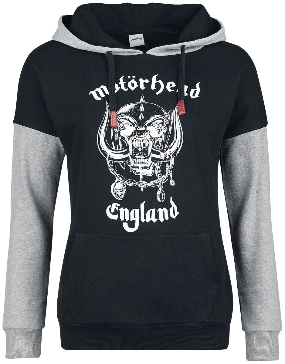 Kapuzenpullover - England - XS bis XXL - für Damen - Größe L - schwarz/grau meliert - EMP exklusives Merchandise! - Frauen - female
