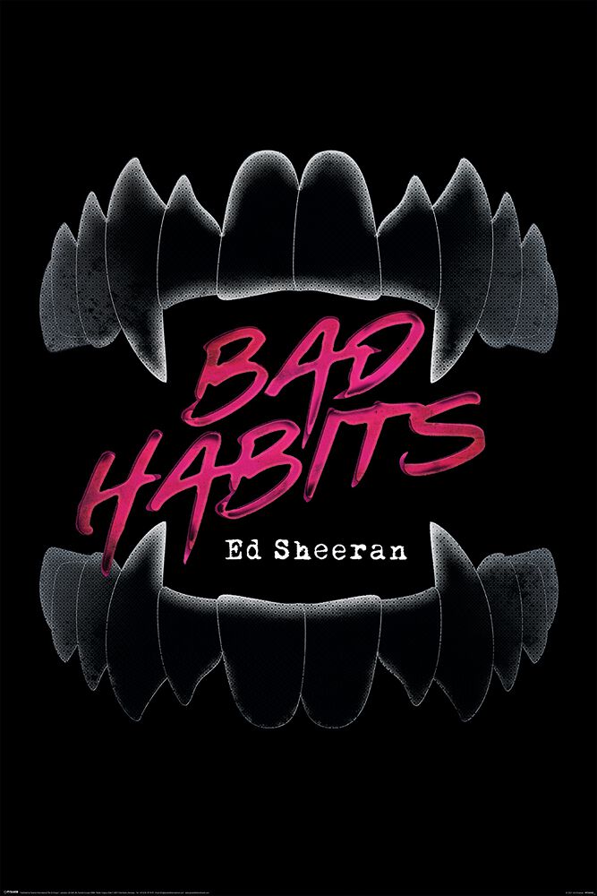 Poster de Ed Sheeran - Bad Habits - pour Unisexe - blanc/noir