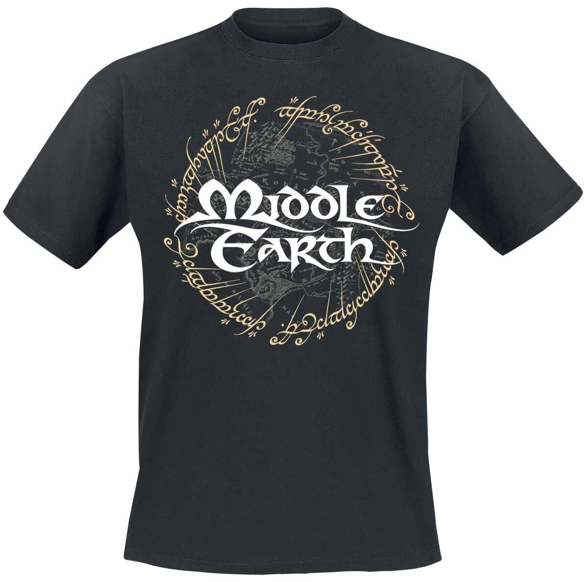 The Lord Of The Rings Middle Earth T-Shirt black