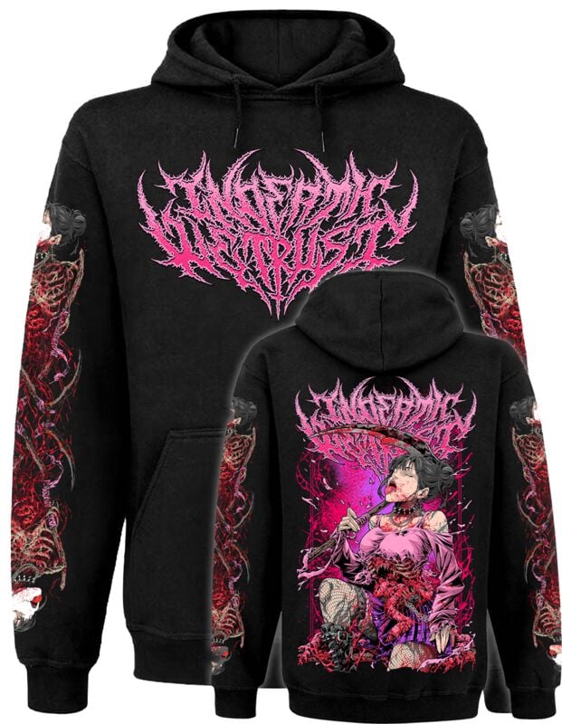 Sweat-shirt à capuche  de In Death We Trust - Sweat Unisexe InDeathWeTrust Bloody Pink - S à 3XL - pour Homme - noir