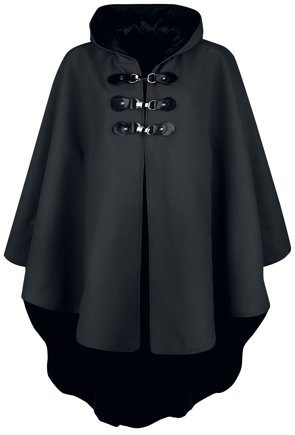 Levně Gothicana by EMP Černý plášť s kapucí Plášt černá