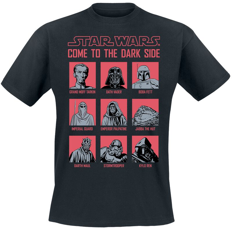 Star Wars - Disney T-paita - Come to the dark side - M- XXL - varten Miehet - Musta