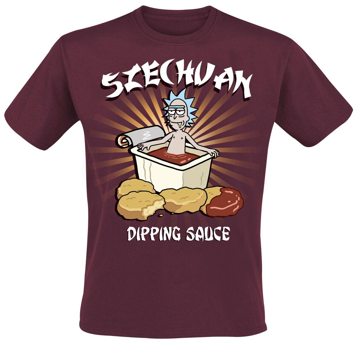 T-Shirt Di Rick And Morty - Swechuan - S A Xxl - Uomo - Borgogna