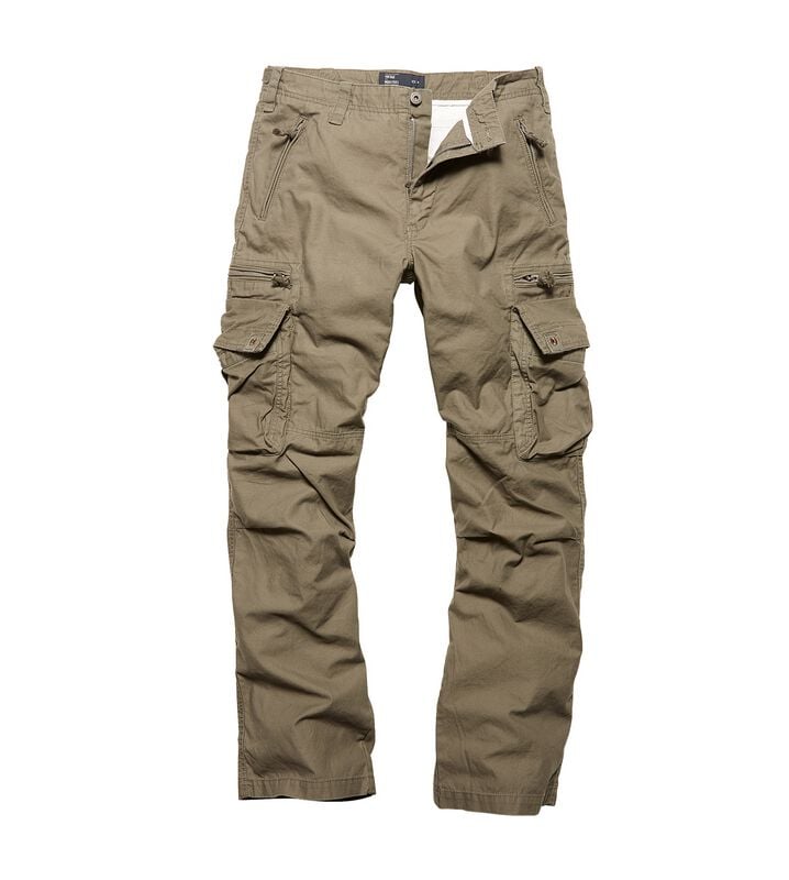 Vintage Industries Rico Pants Stoffhose Oliv In L