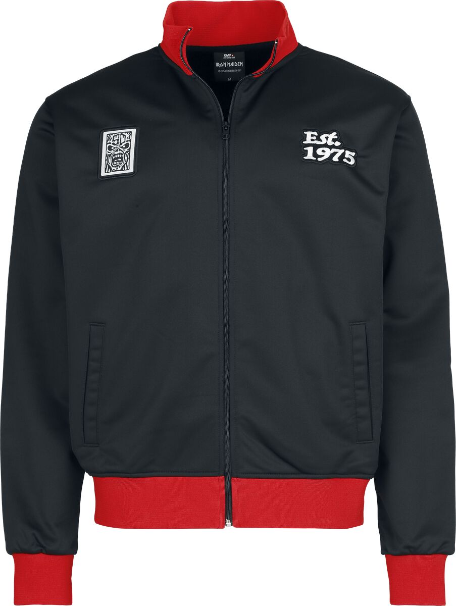 Levně Iron Maiden Soccer Trackjacket Tepláková bunda cerná/cervená