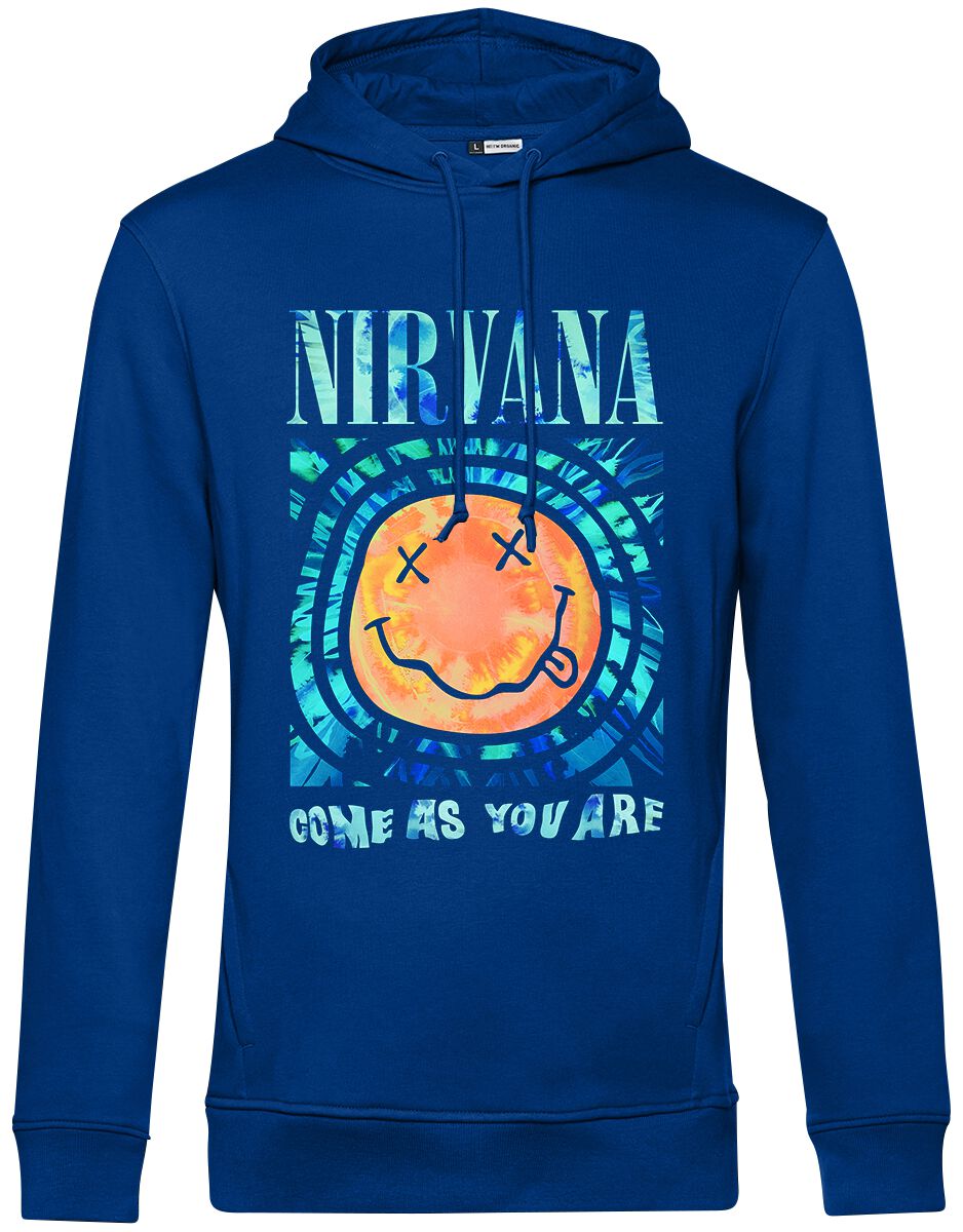 Nirvana Kapuzenpullover - Abstract Water - S bis L - für Männer - Größe S - blau  - Lizenziertes Merchandise!