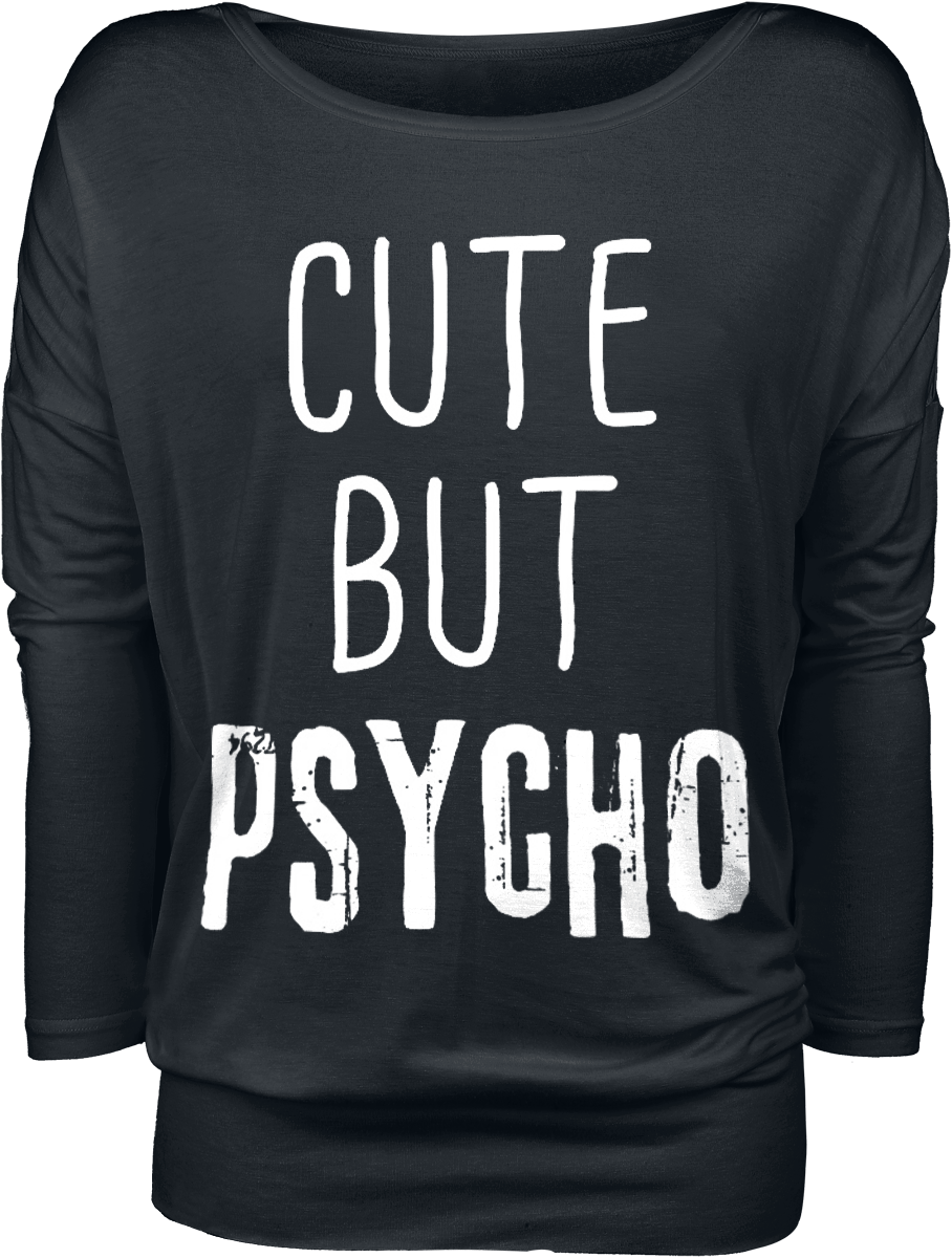 Cute But Psycho Langarmshirt - XS bis L - für Damen - Größe L - schwarz