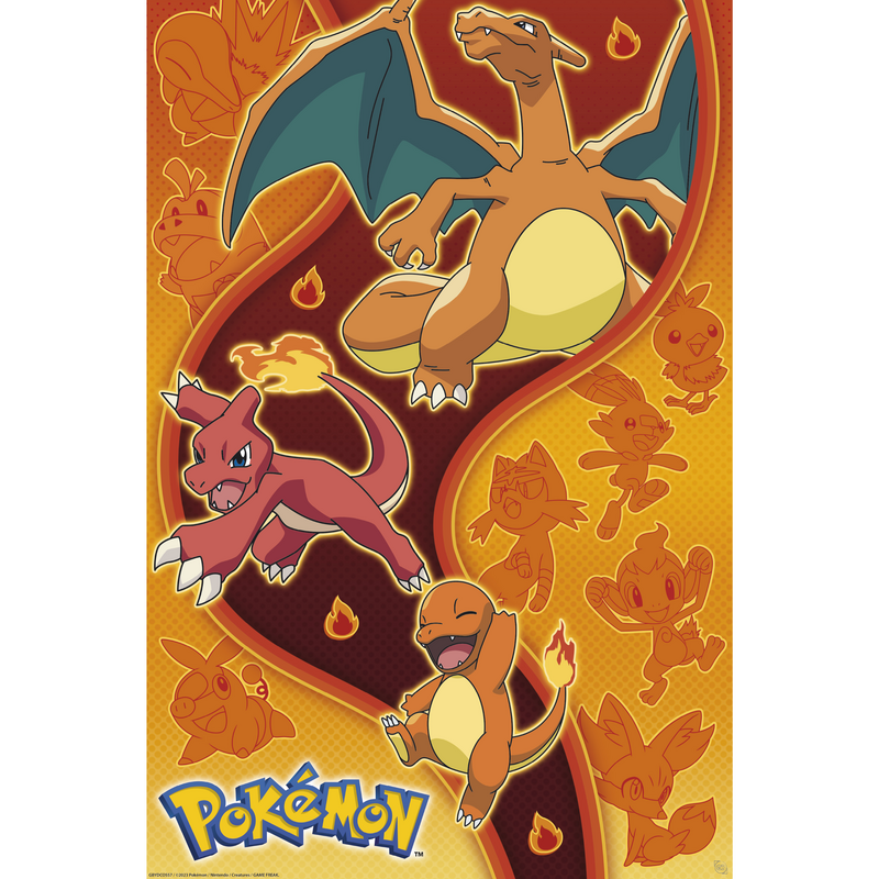 Pokémon  Poster - Fire Starters - multicolour