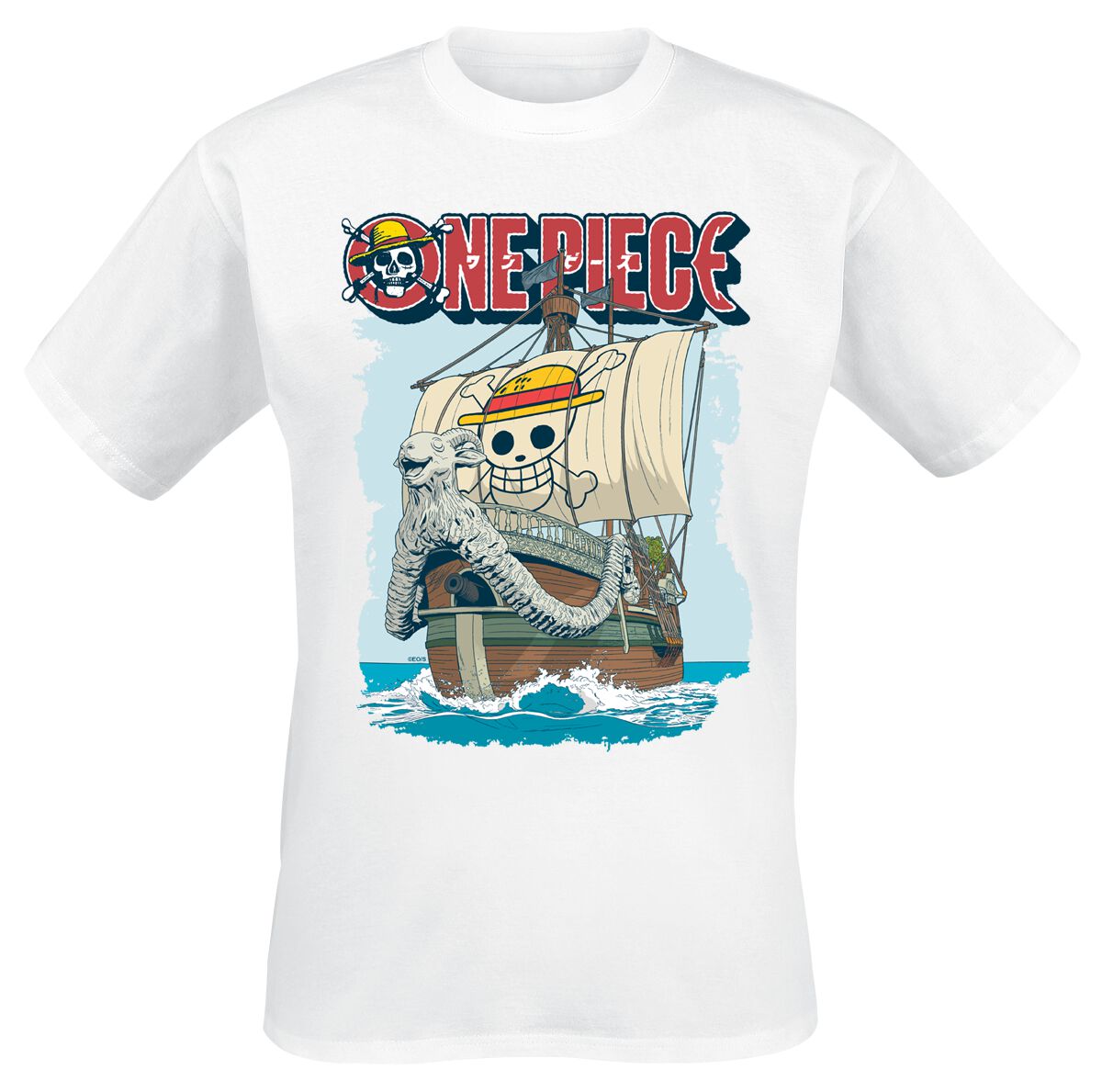 T-Shirt Anime Di One Piece - Going Merry - S A Xxl - Uomo - Bianco