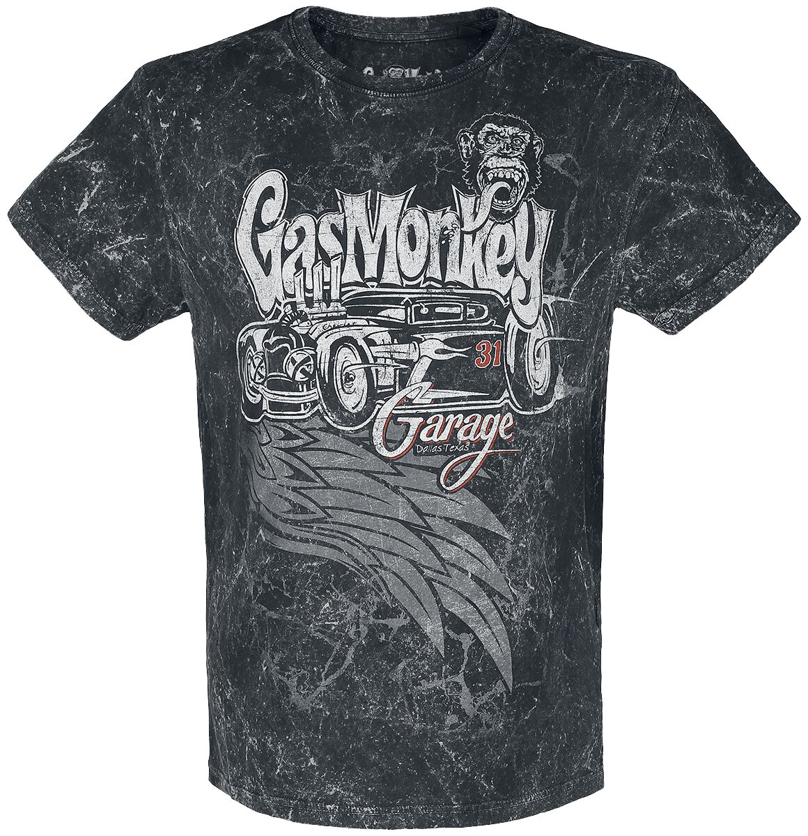 Gas Monkey Garage Green Hot Rod T-Shirt black