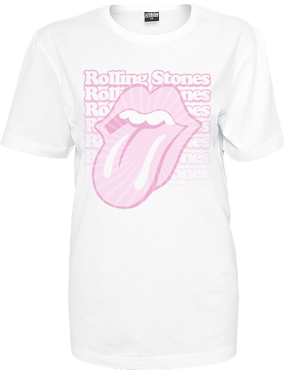 T-Shirt Manches courtes de The Rolling Stones - Faded Logo Tongue - S à XL - pour Femme - blanc