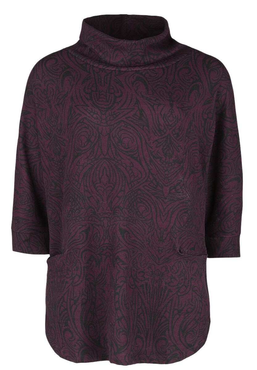 Pull tricoté Gothic de Innocent - Izara Top - XS - pour Femme - noir/rouge