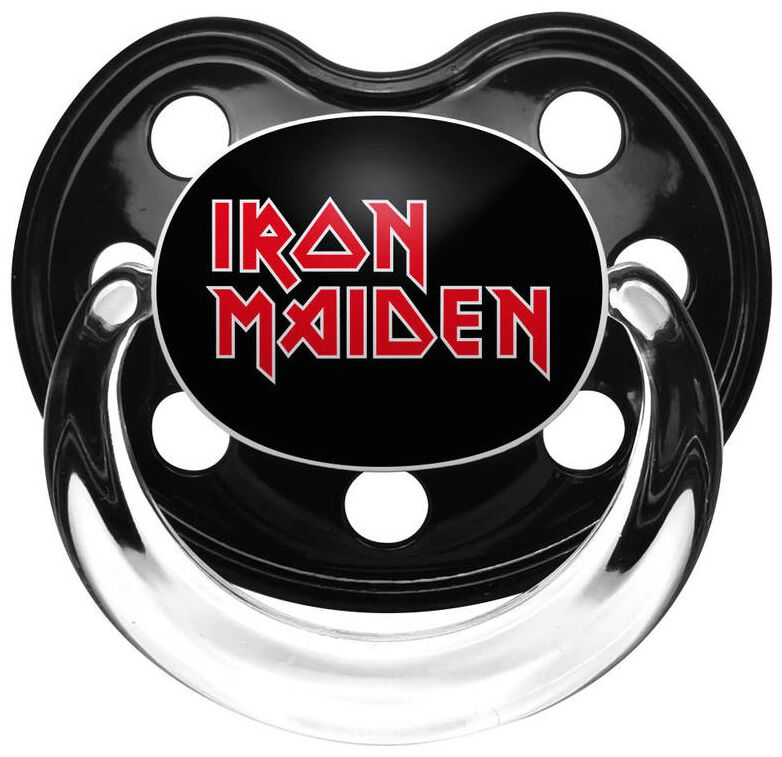 Levně Iron Maiden Iron Maiden Logo Schnuller cerná/cervená