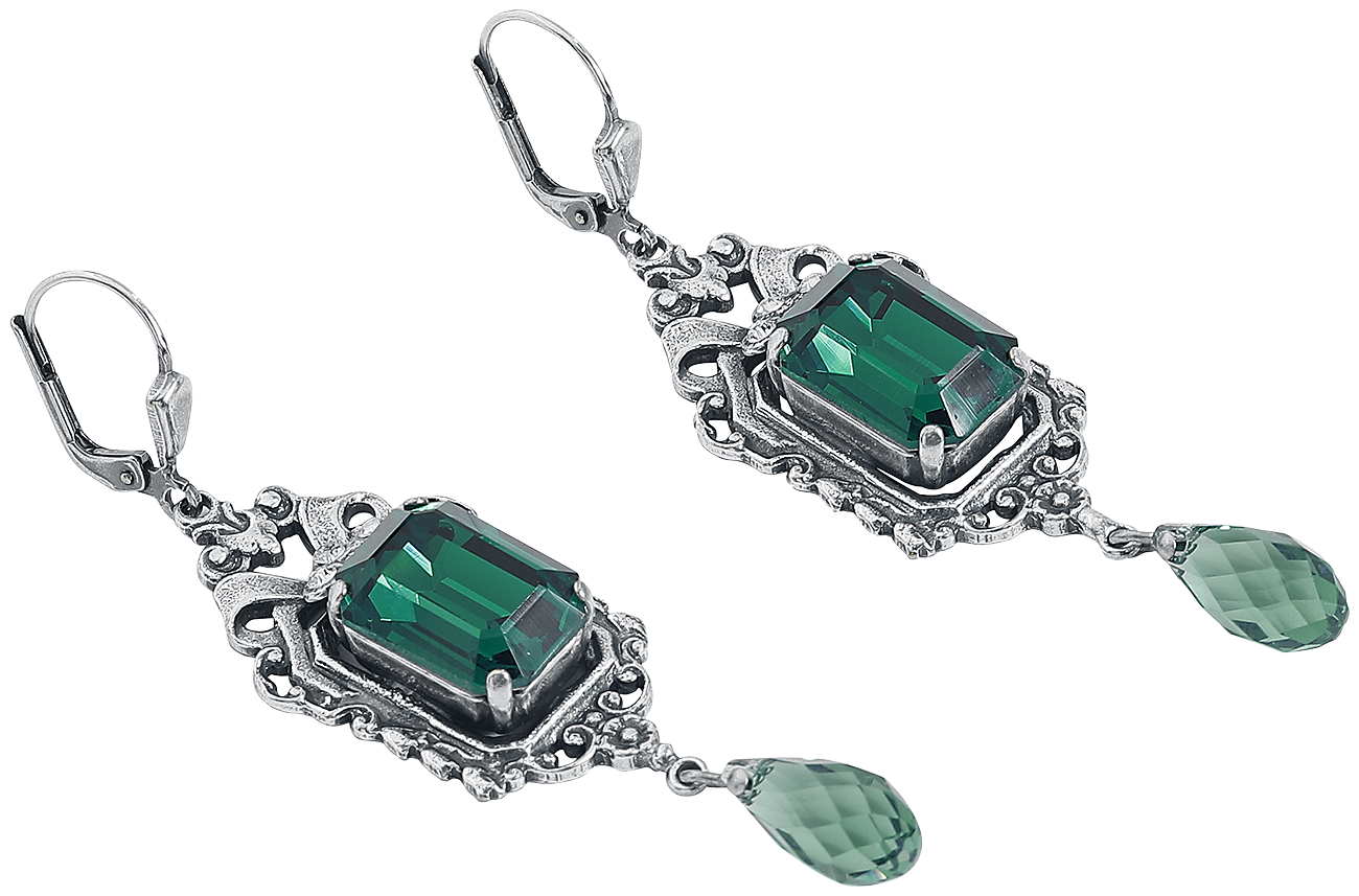 Krikor Emerald Grün Ohrring silberfarben