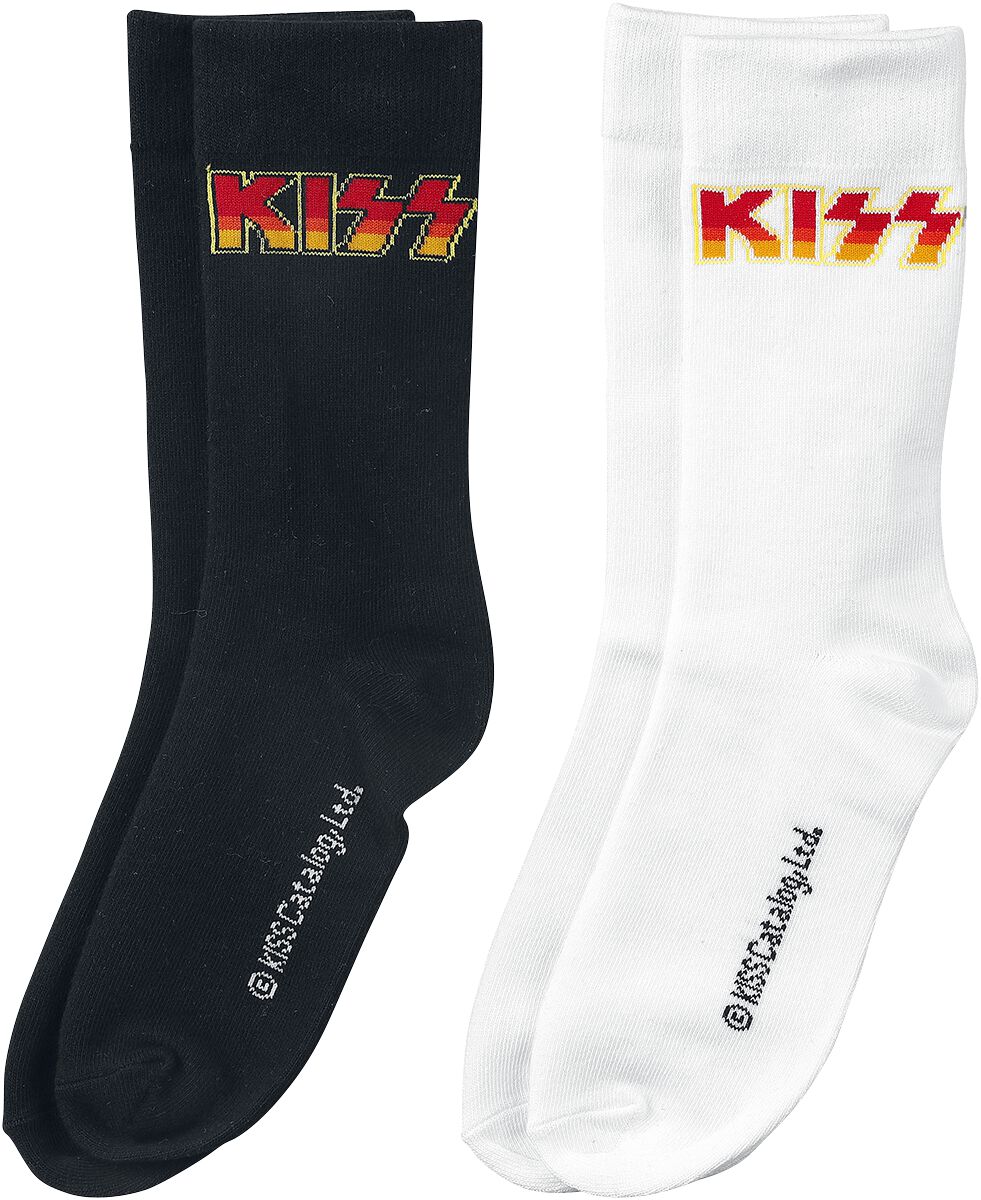 Image of Kiss Logo-Socken - 2er Pack Socken schwarz/weiß