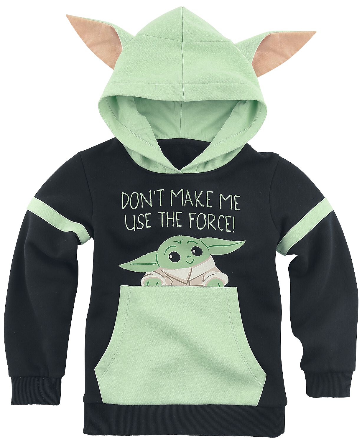 Star Wars Kapuzenpullover für Kinder - Don`t Make Me Use The Force! - für Mädchen & Jungen - schwarz/grün  - EMP exklusives Merchandise!