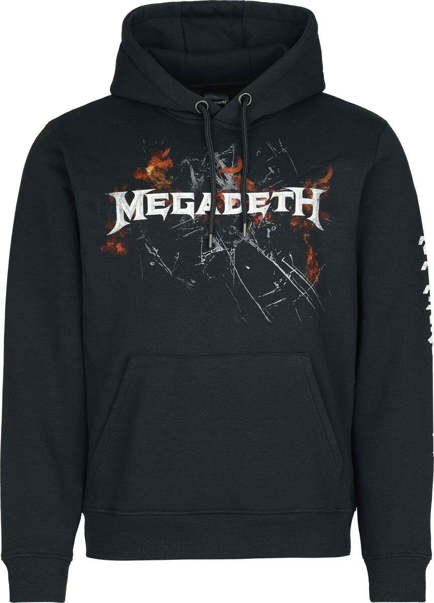 Levně Megadeth Flames Mikina s kapucí černá