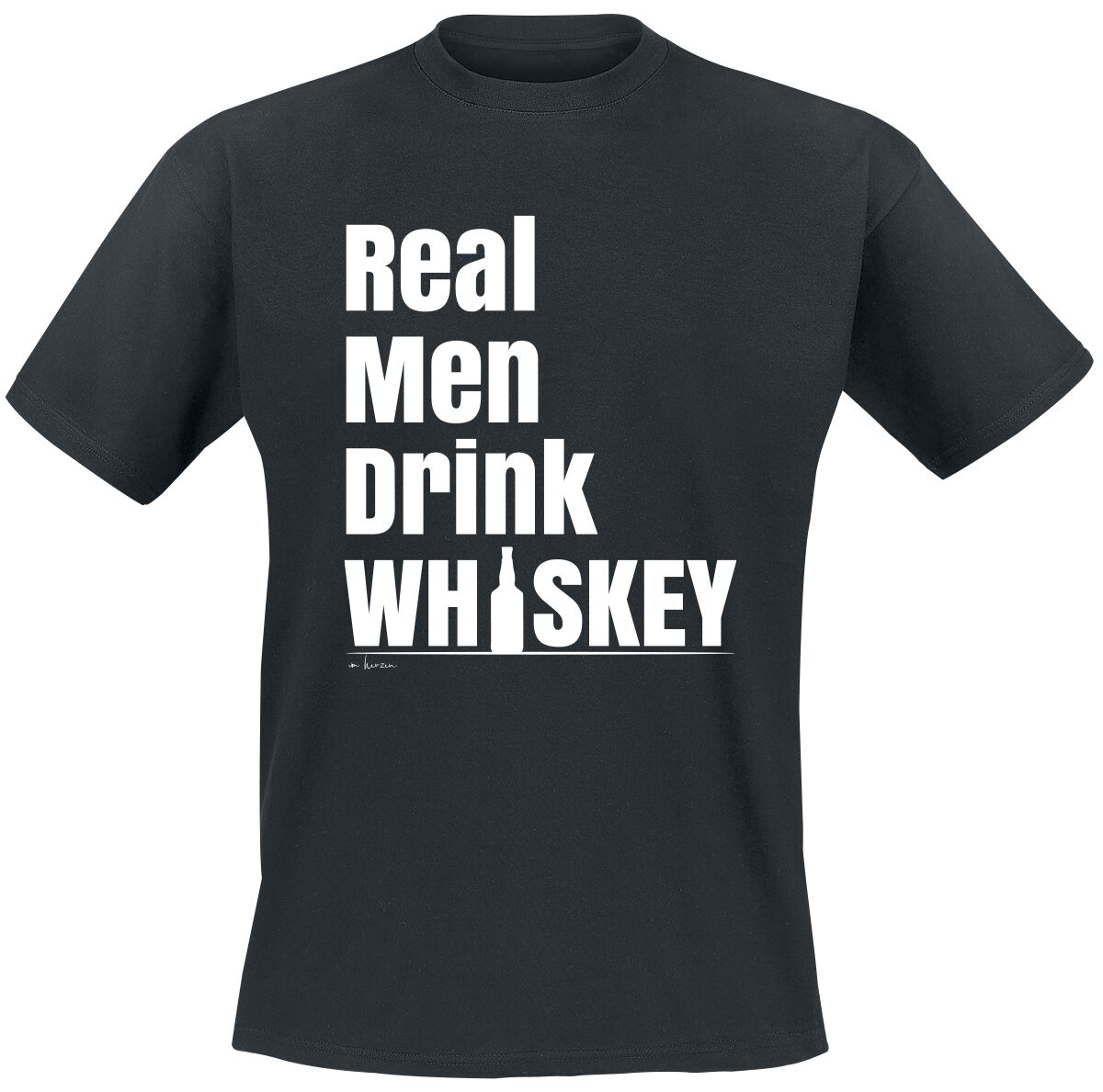 Alkohol & Party Real Man Drink Whiskey T-Shirt schwarz