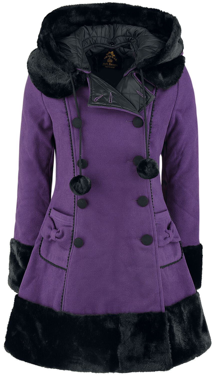 Image of Cappotto invernale Rockabilly di Hell Bunny - Sarah Jane Coat - XS a 4XL - Donna - lilla