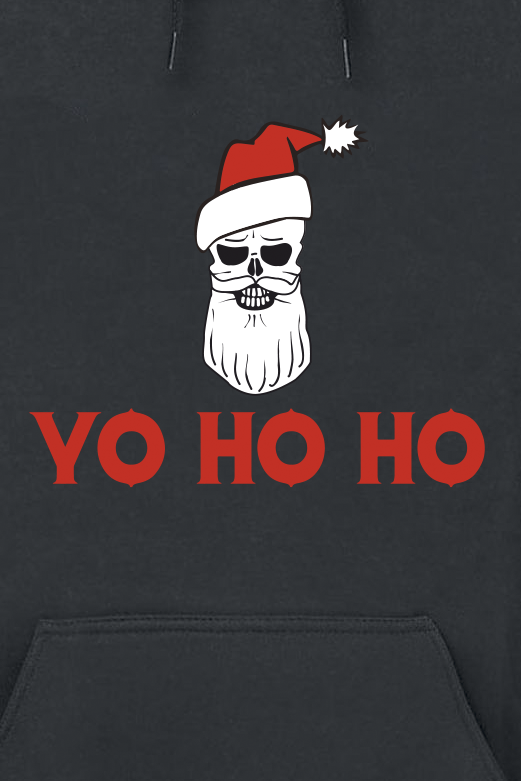 Sprüche Yo Ho Ho Kapuzenpullover schwarz