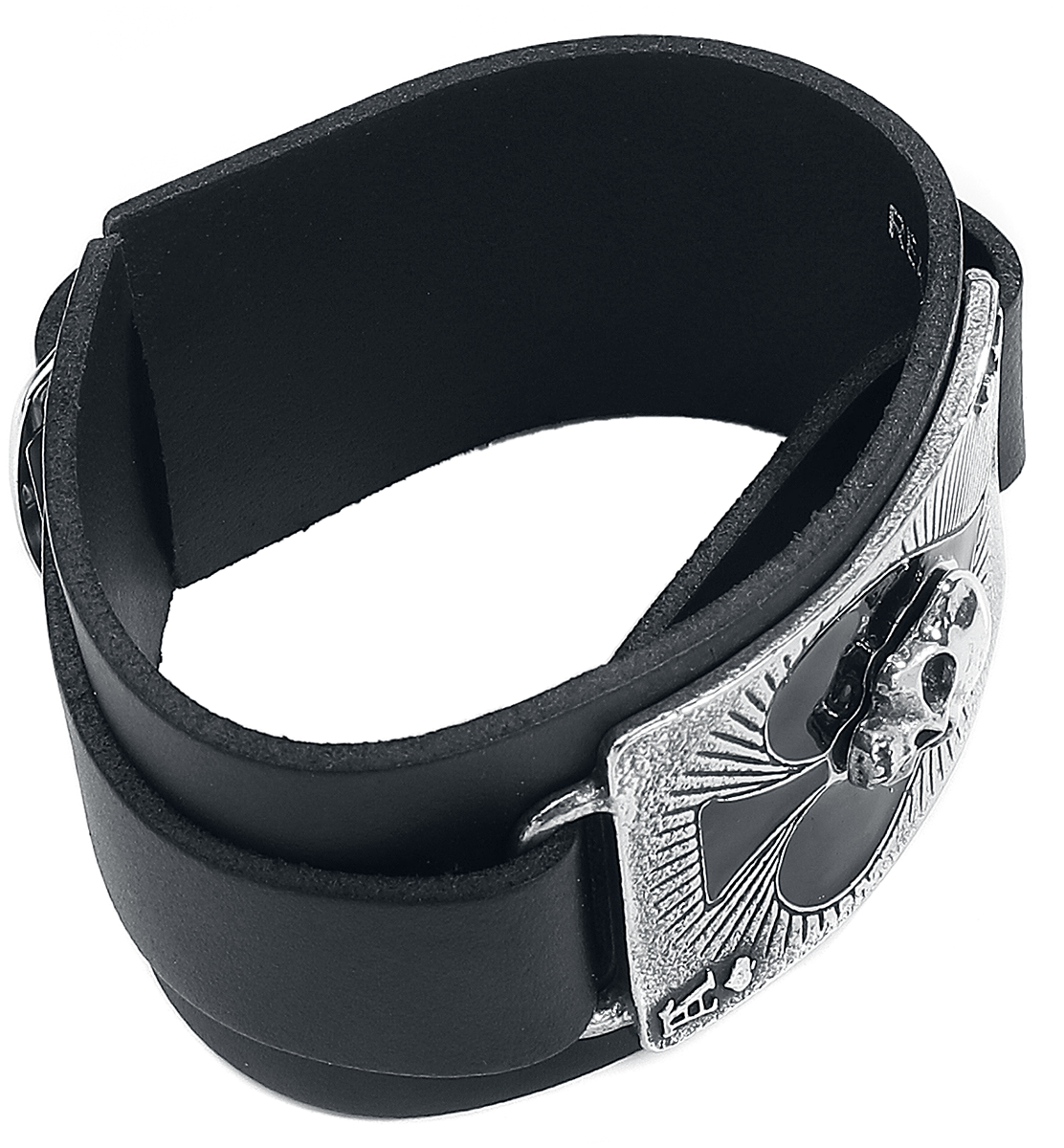 Alchemy Gothic Ace Of Dead Spades Lederarmband schwarz silberfarben