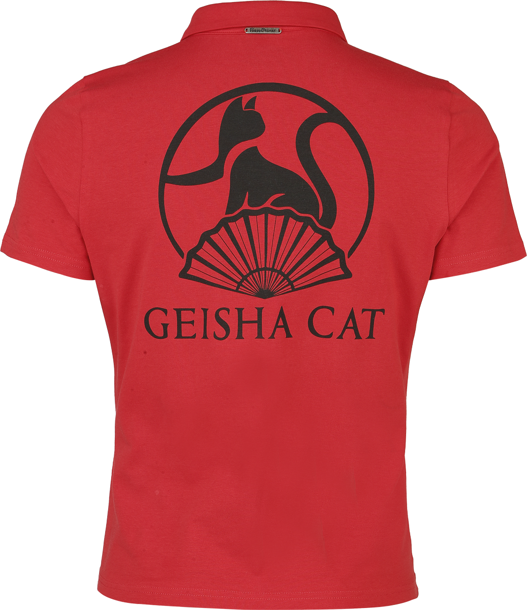 4069225047890 - Asia Dreams Cat Fan Binding Blouse Kurzarmhemd rot in XL 4069225047890 - Asia Dreams Cat Fan Binding Blouse Kurzarmhemd rot in XL