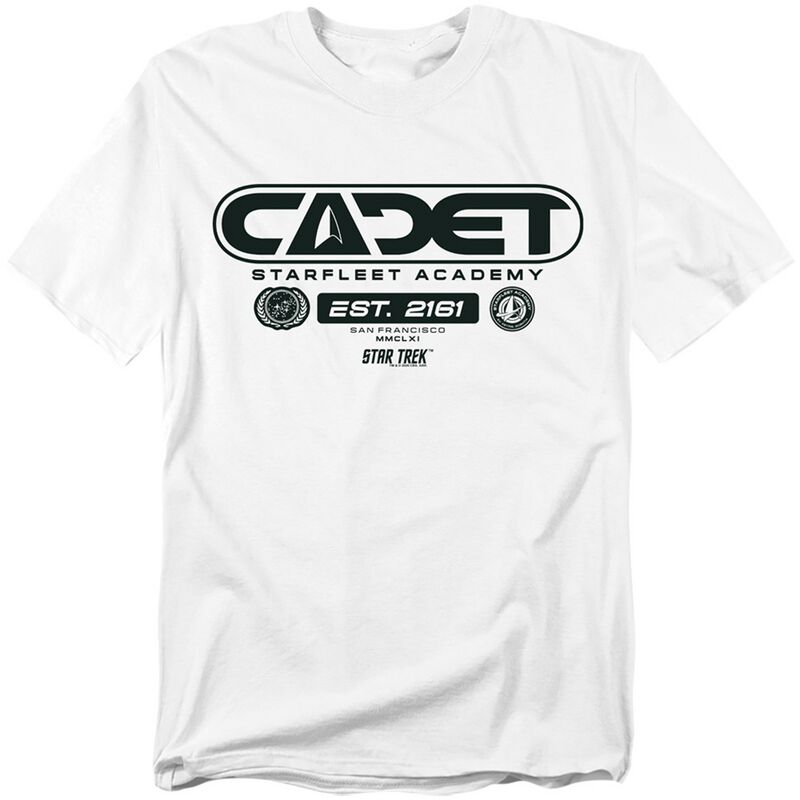 Star Trek T-Shirt - Star Fleet Academy Cadet - M bis 5XL - für Männer - Größe L - weiß  - Lizenzierter Fanartikel