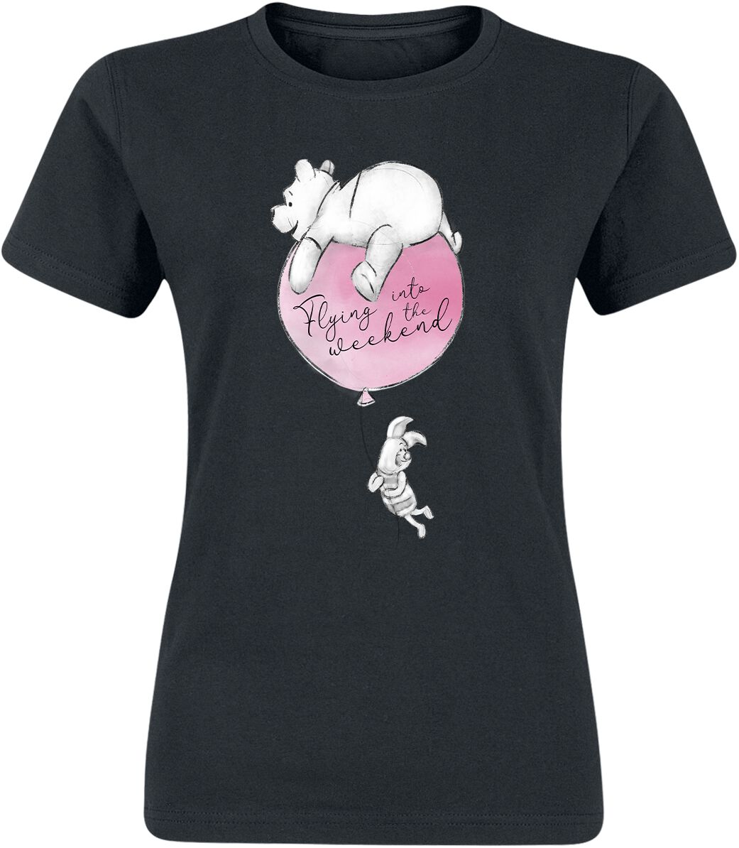 Winnie the Pooh Flying into weekend T-Shirt black
