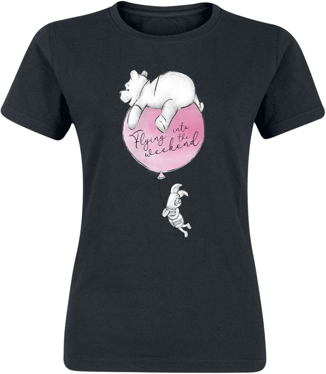 Winnie The Pooh Flying Into Weekend T-Shirt schwarz Winnie The Pooh Flying Into Weekend T-Shirt schwarz
