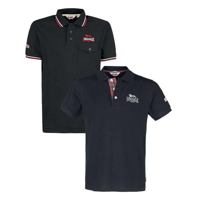 Polo  di Lonsdale London - Lonsdale Poloshirt bundle - M a XXL - Uomo - nero