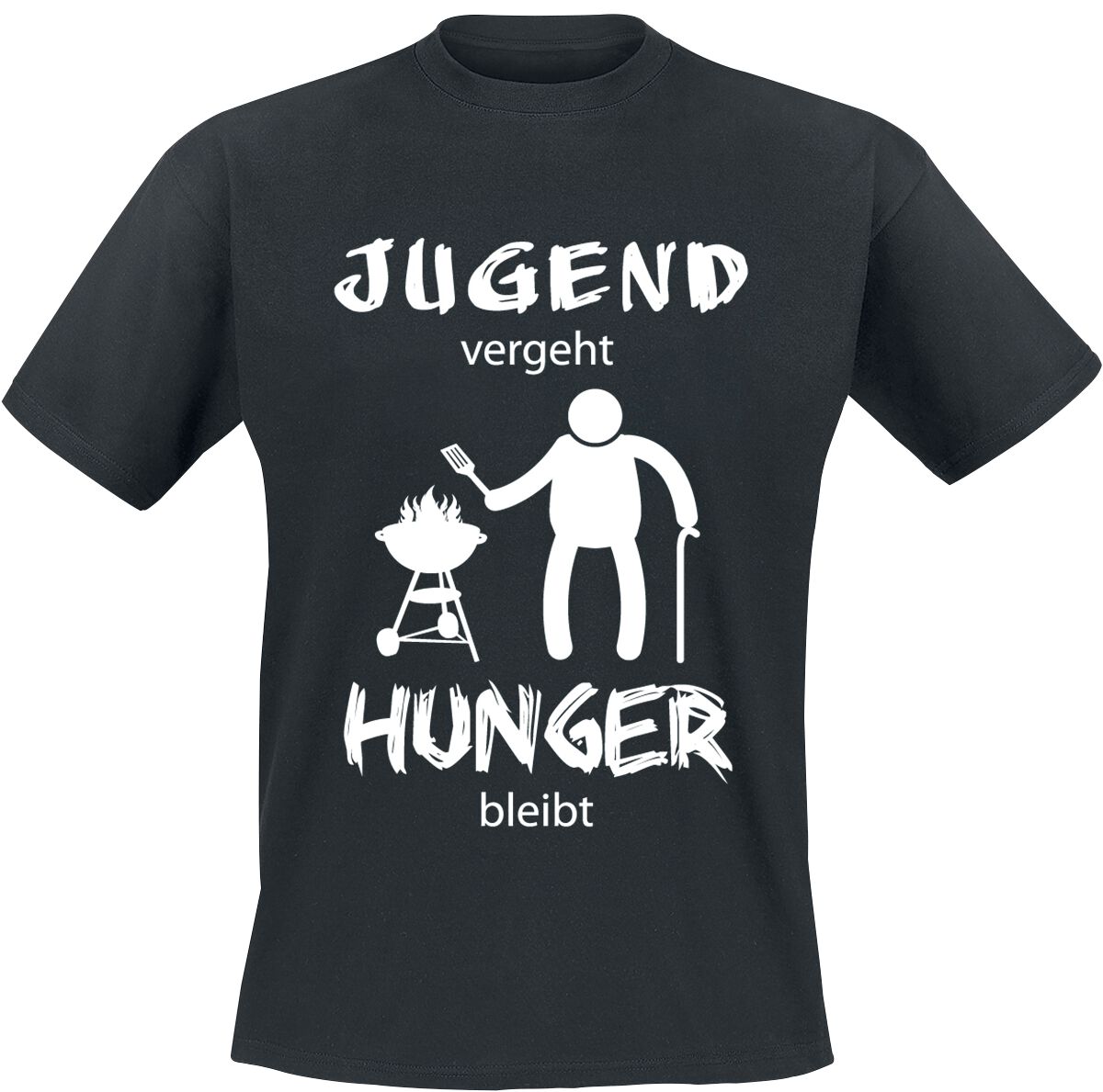 Food Jugend vergeht Hunger bleibt T-Shirt schwarz in M