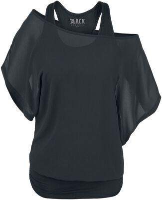 Schwarzes T-Shirt | Fledermausärmeln | EMP Black mit Premium T-Shirt by EMP