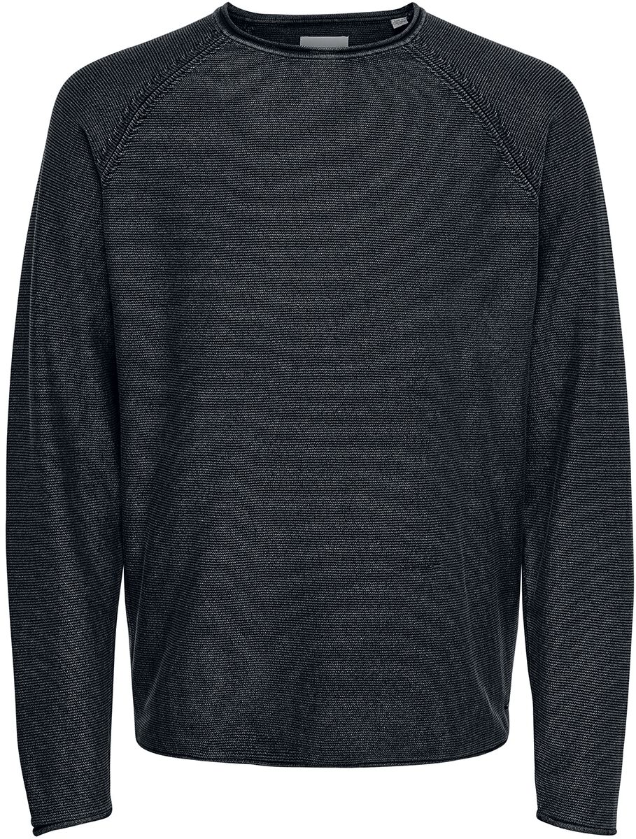 ONLY and SONS ONSDextor Life Washed Raglan Knit Sweatshirt black