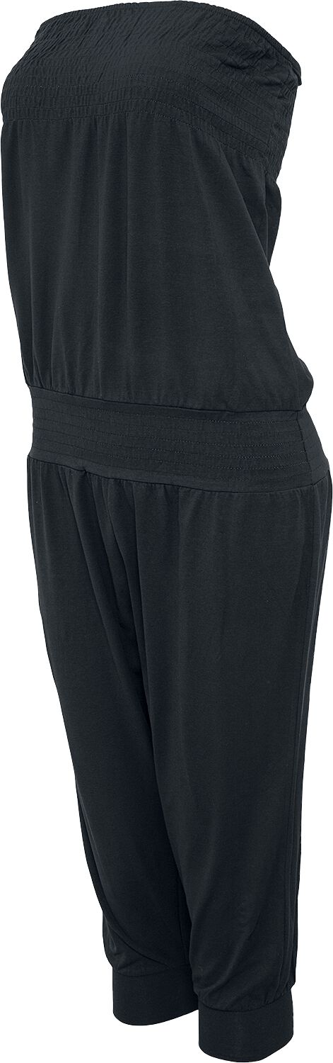 Urban Classics Jumpsuit - Ladies Shoulderfree Capri Jumpsuit - XS bis XL - für Damen - Größe M - schwarz