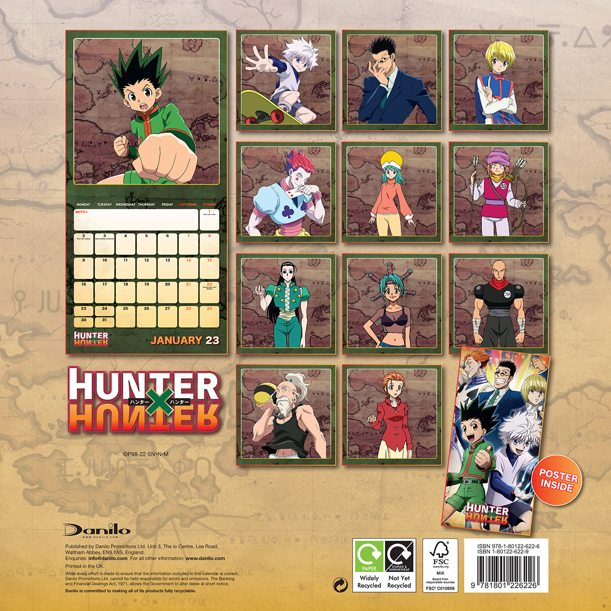 Hunter x Hunter Wandkalender 2023 Wandkalender multicolor
