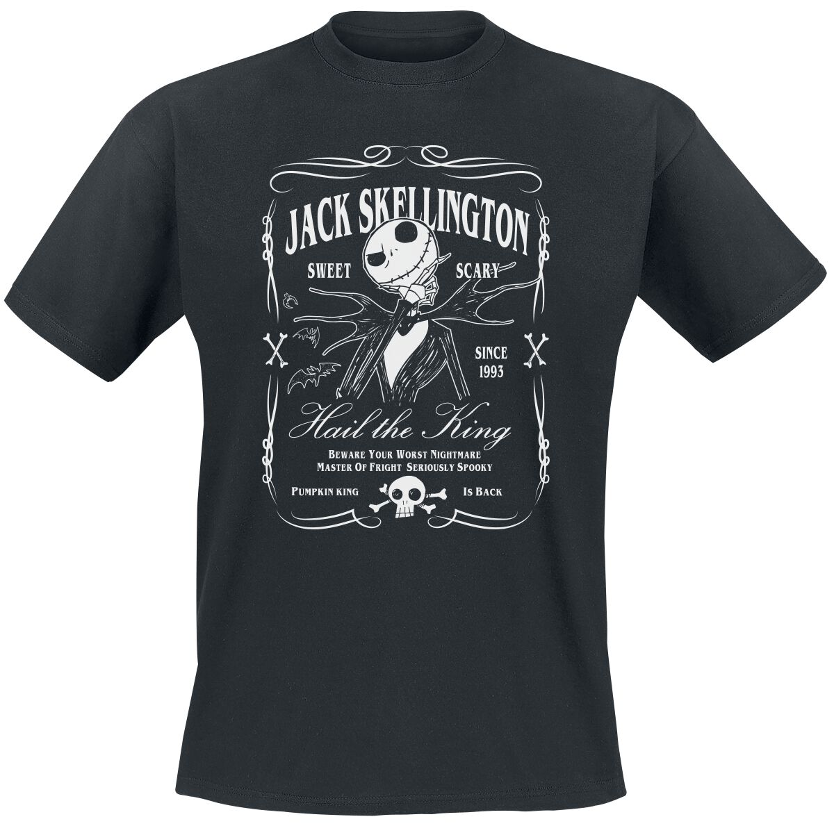 The Nightmare Before Christmas Jack Skellington Label T-Shirt schwarz in M